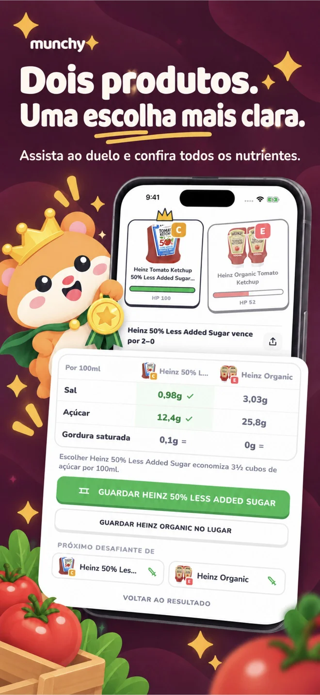 Deixe os alimentos disputarem — Duas embalagens, a mesma base, nutriente por nutriente. Veja as diferenças e decida o que importa para você.